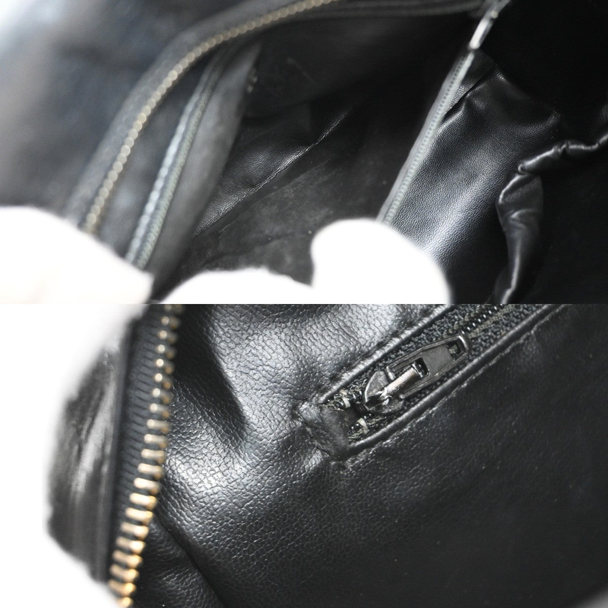 CHANEL CC Logo Bicolore Vanity Bag Pouch Leather Black GHW Italy 88KB491