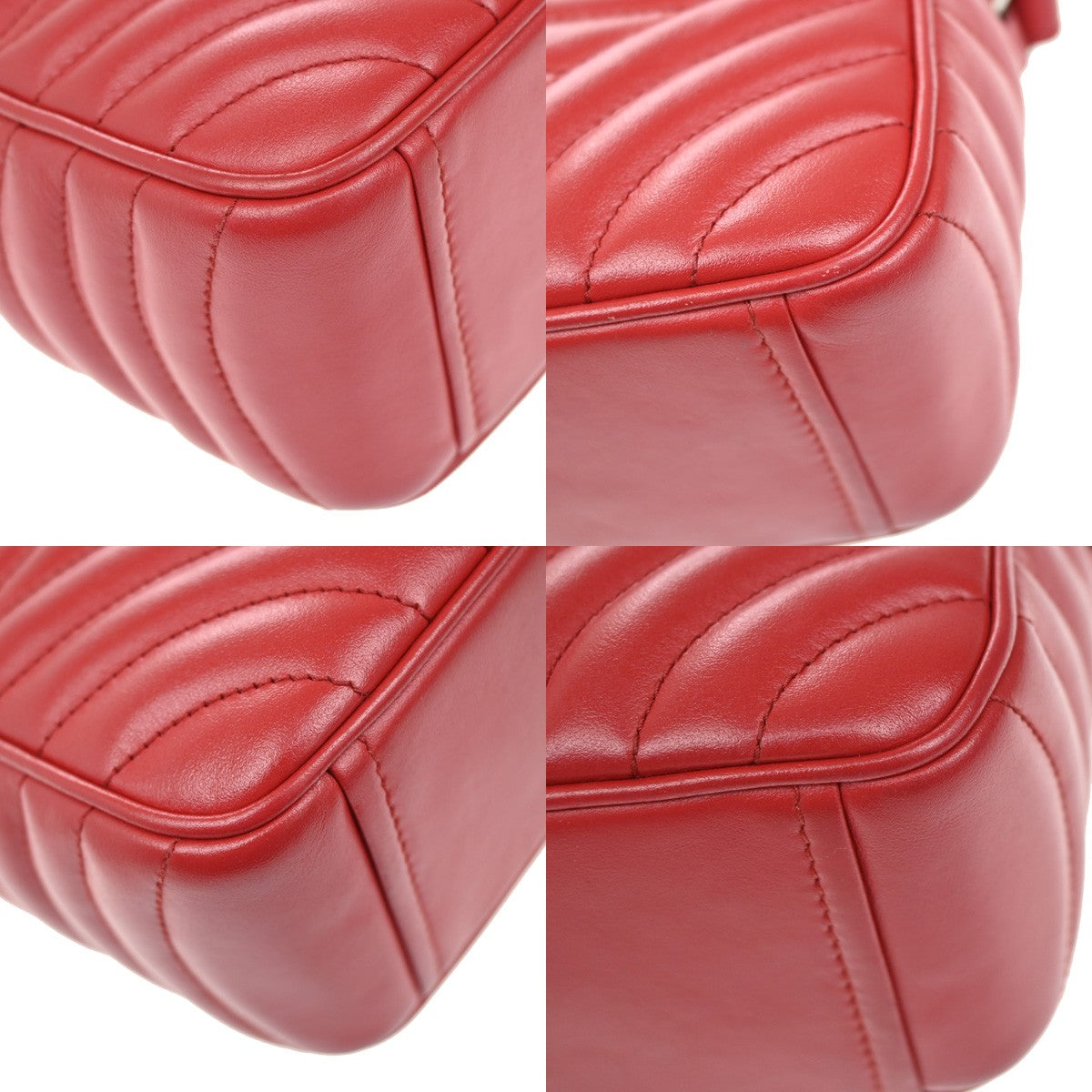 PRADA Logo Diagramme Mini Chain Shoulder Bag Leather Red SHW Italy 46RL099