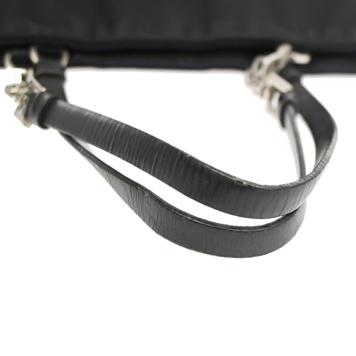 PRADA MILANO Logo Mini Hand Bag Leather Nylon Black SHW Italy 02TA689