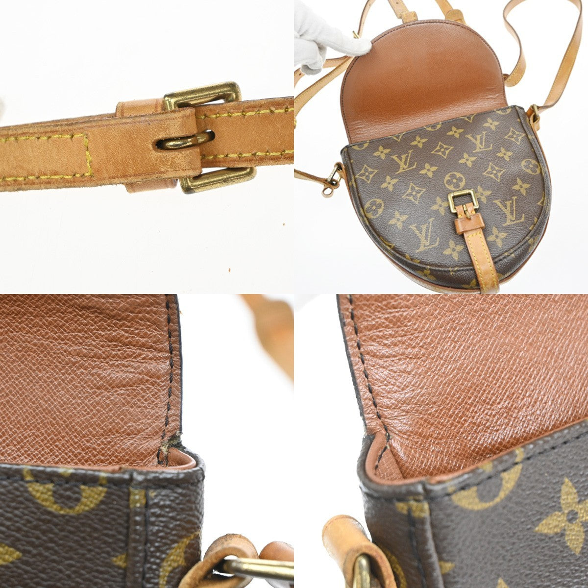 LOUIS VUITTON Chantilly PM Shoulder Bag Monogram Leather Brown M51234 67MA538