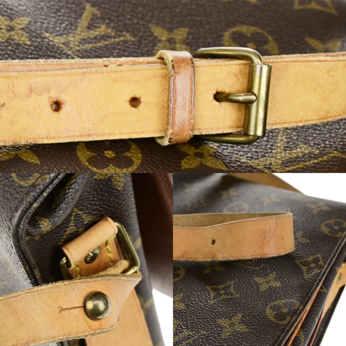 LOUIS VUITTON Cartouchiere GM Shoulder Bag Monogram Leather Brown M51252 30SJ466