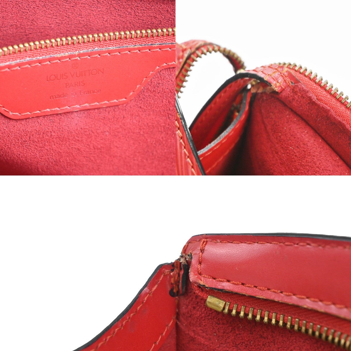 LOUIS VUITTON LV Saint Jacques Hand Bag Epi Leather Red France M52267 32MA233