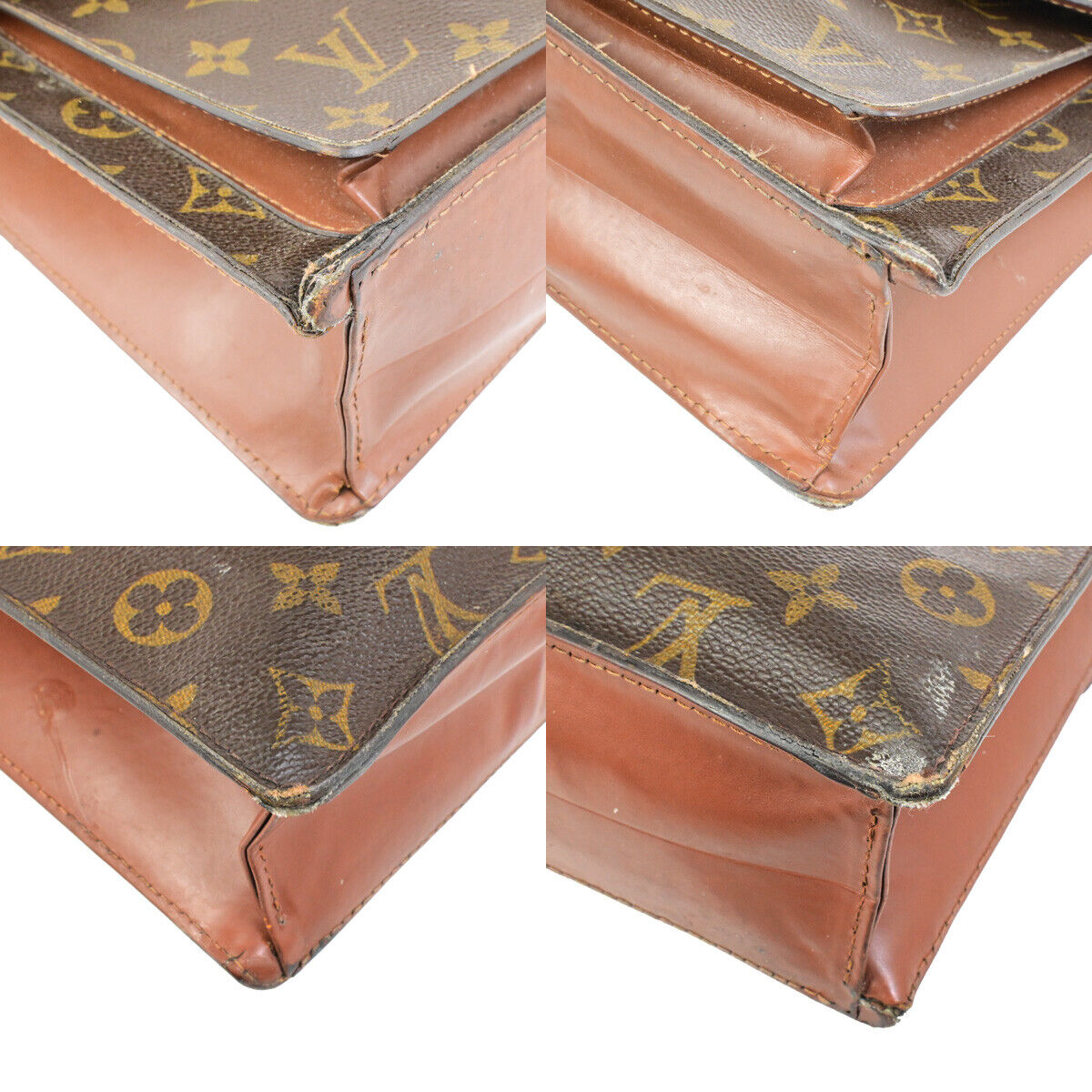 LOUIS VUITTON Monceau 28 Hand Bag Monogram Leather Brown France M51185 02SJ533