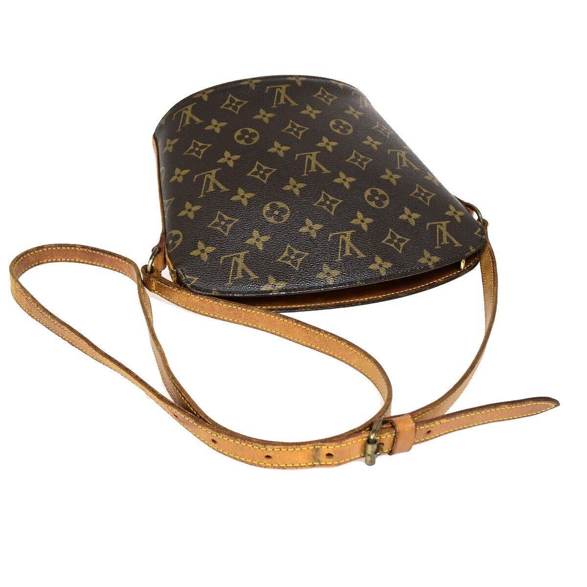 LOUIS VUITTON Logo Drouot Shoulder Bag Monogram Leather Brown M51290 31EB534