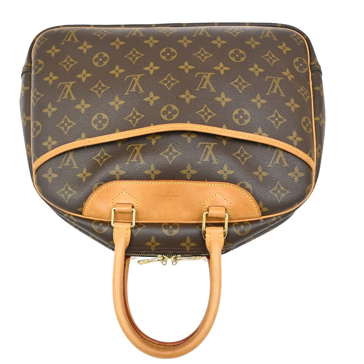 LOUIS VUITTON LV Logo Deauville Hand Bag Monogram Leather Brown M47270 75TA107