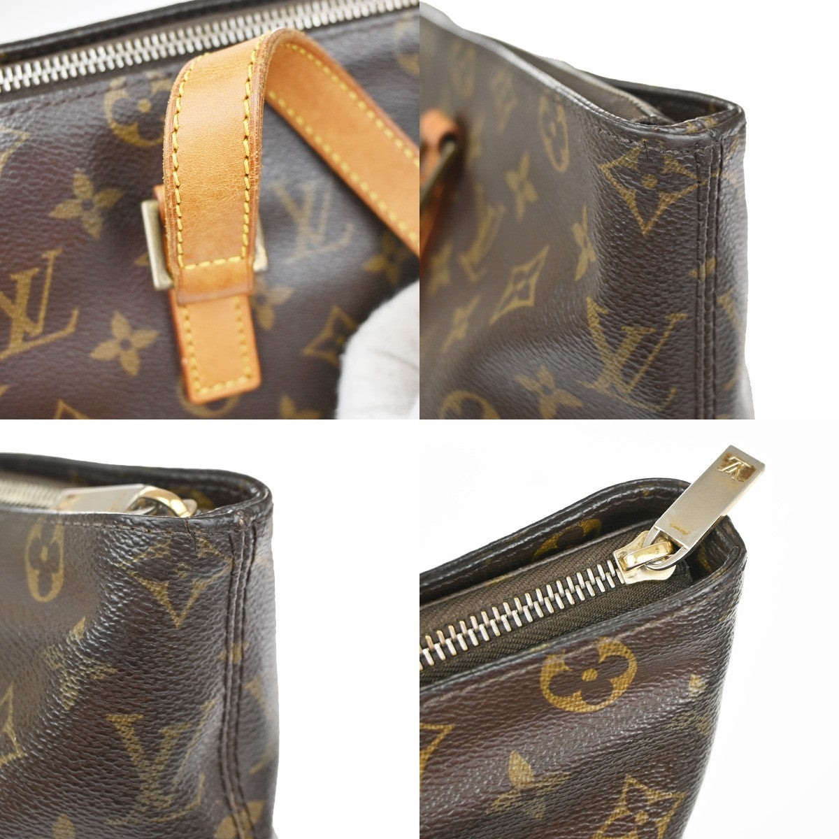 LOUIS VUITTON Cabas Mezzo Shoulder Bag Monogram Leather Brown M51151 85YH949