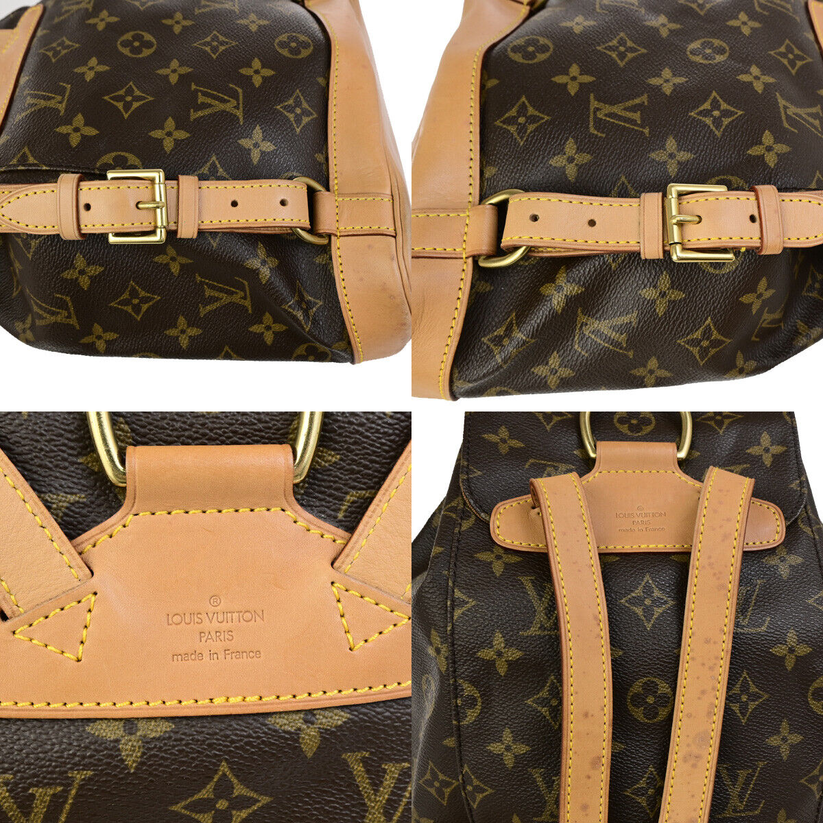LOUIS VUITTON Montsouris MM Backpack Bag Monogram Leather Brown M51136 18SJ505
