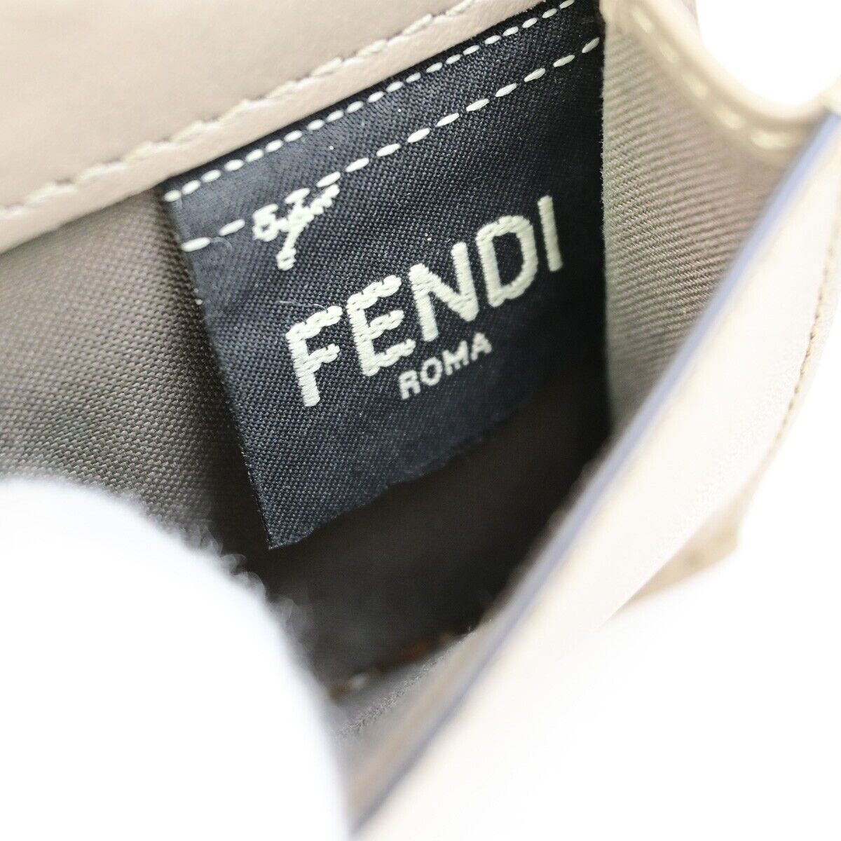 FENDI FF Logo Compact Mini Trifold Wallet Exotic Leather Brown Italy 64KA474