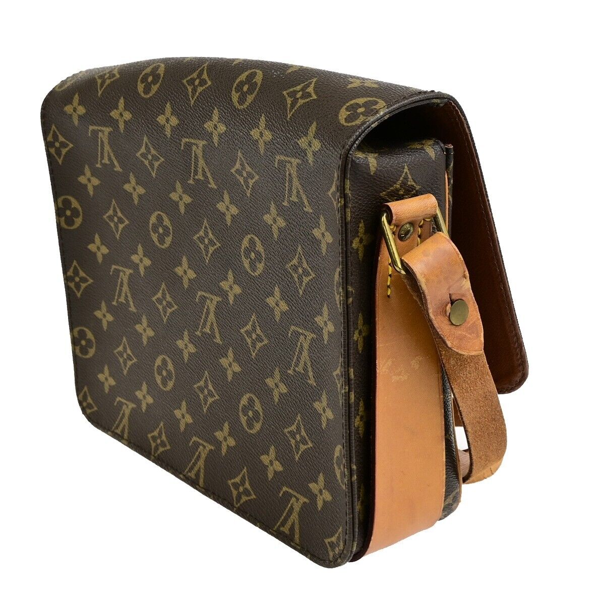 LOUIS VUITTON Cartouchiere GM Shoulder Bag Monogram Leather Brown M51252 31FB343