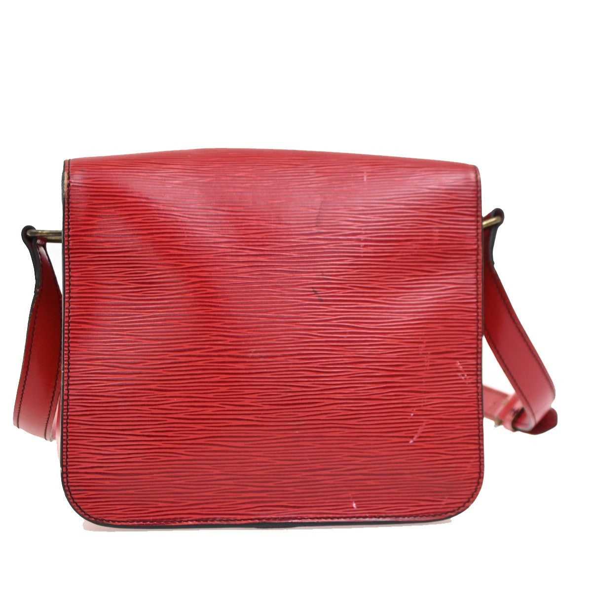 LOUIS VUITTON LV Cartouchiere Shoulder Bag Epi Leather Red Gold M52247 83DA247