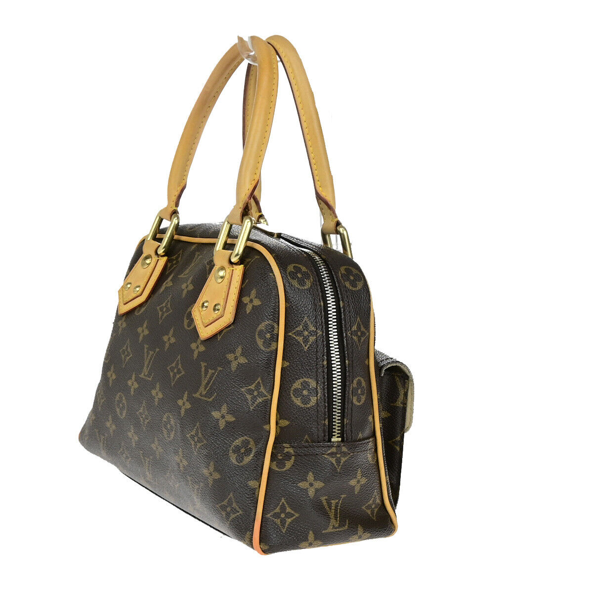 LOUIS VUITTON Manhattan PM Hand Bag Monogram Leather Brown Gold M40026 85YG724