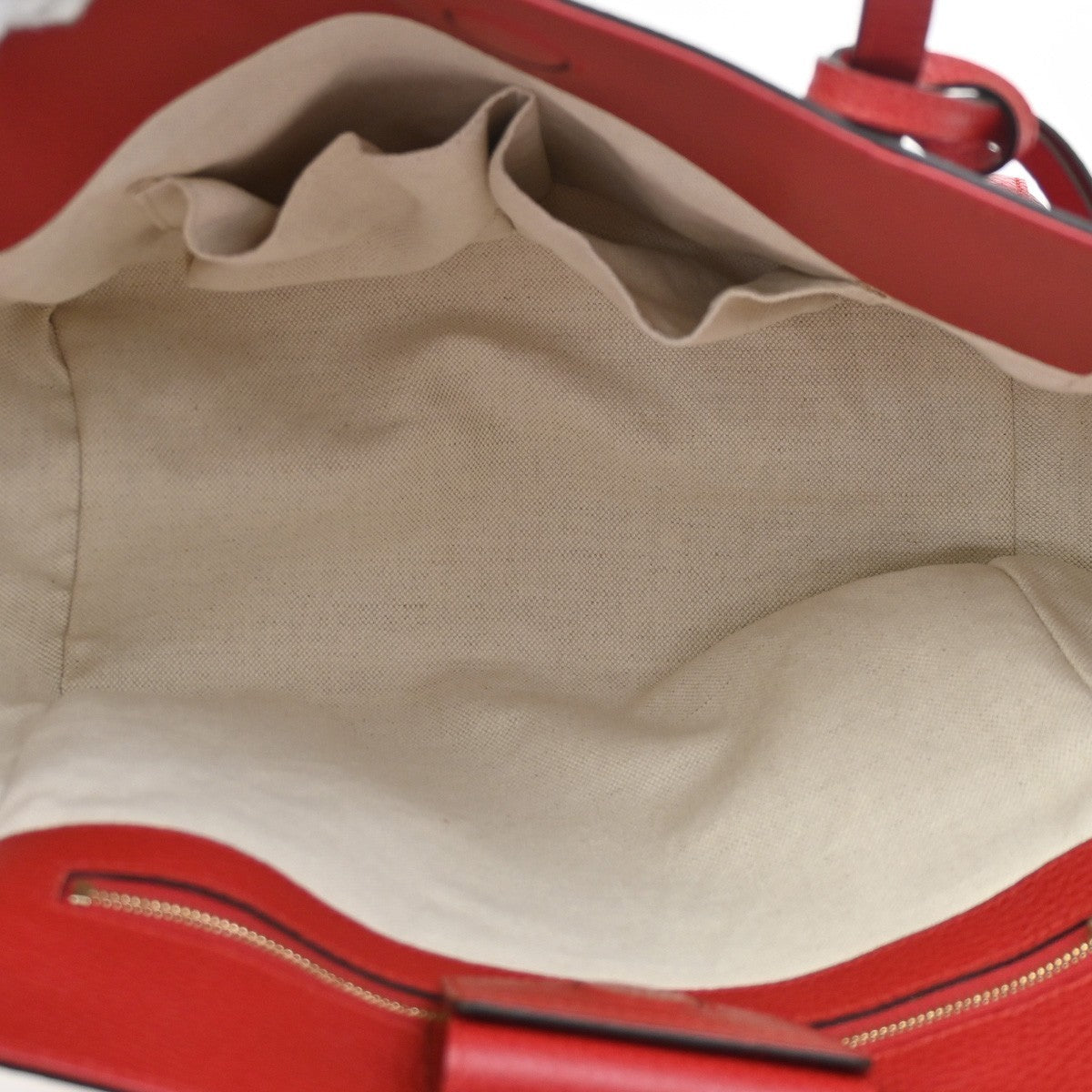 GUCCI Logo Swing Tote Shoulder Bag Pebbled Leather Red GHW Itlay 16KB765