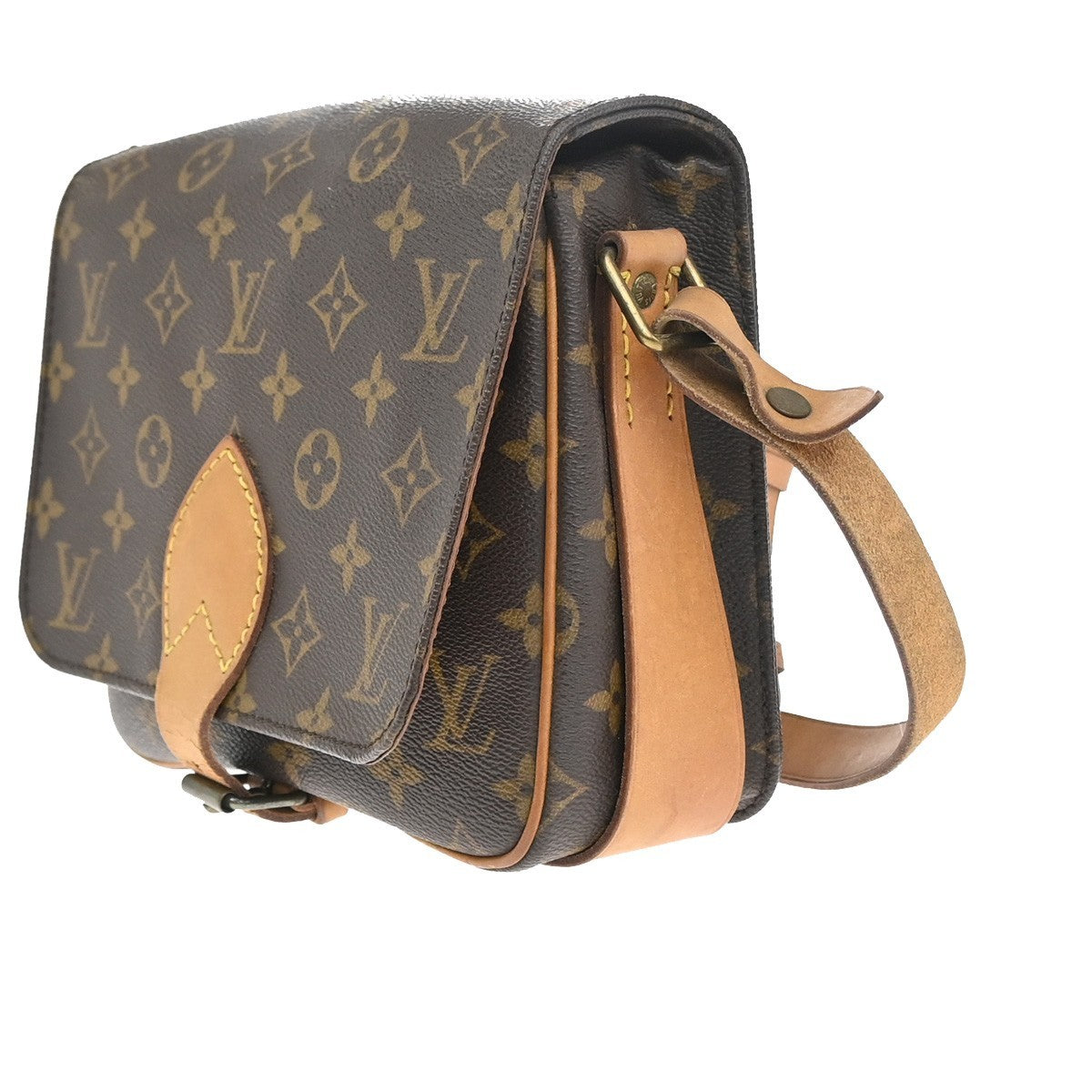 LOUIS VUITTON Cartouchiere MM Shoulder Bag Monogram Leather Brown M51253 83KC660