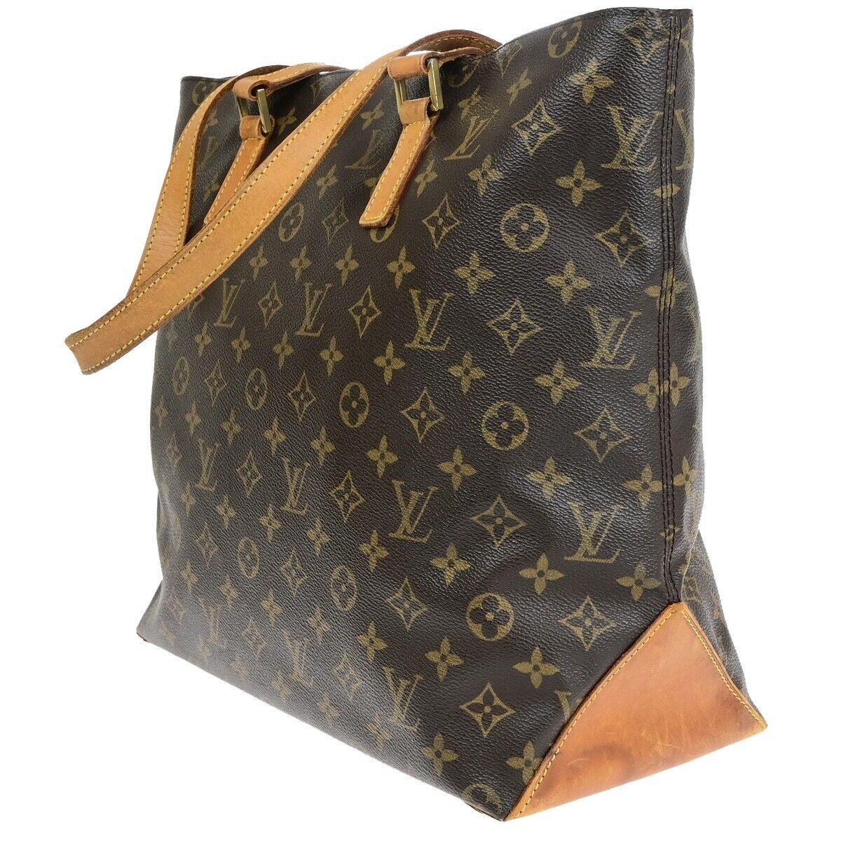 LOUIS VUITTON Cabas Mezzo Shoulder Bag Monogram Leather Brown M51151 32EC247