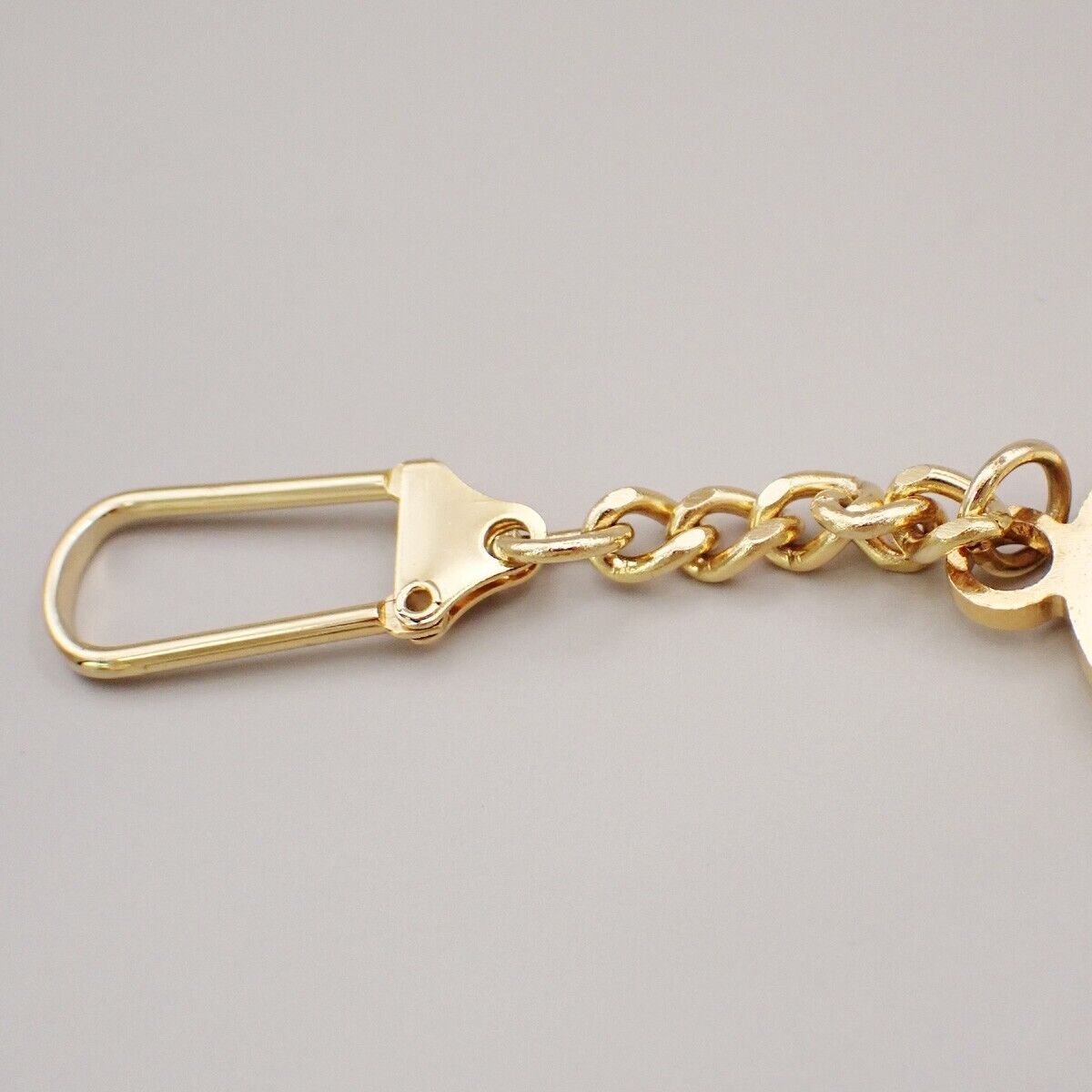 GUCCI Plus Logo Key Holder Bag Charm Key Ring Gold-Plated 08FB326