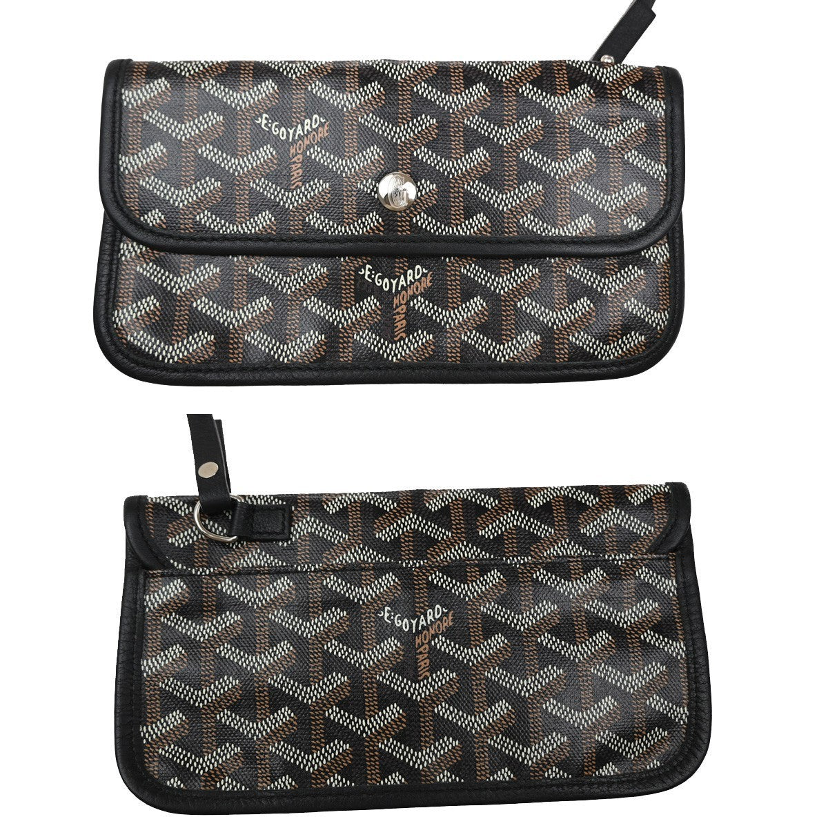 GOYARD Saint Louis PM Shoulder Tote Bag Coating Canvas Leather Black 332RF940
