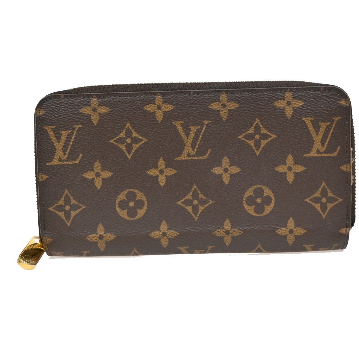 LOUIS VUITTON Zippy Long Wallet Monogram Leather Brown Fuchsia M41895 84KB294