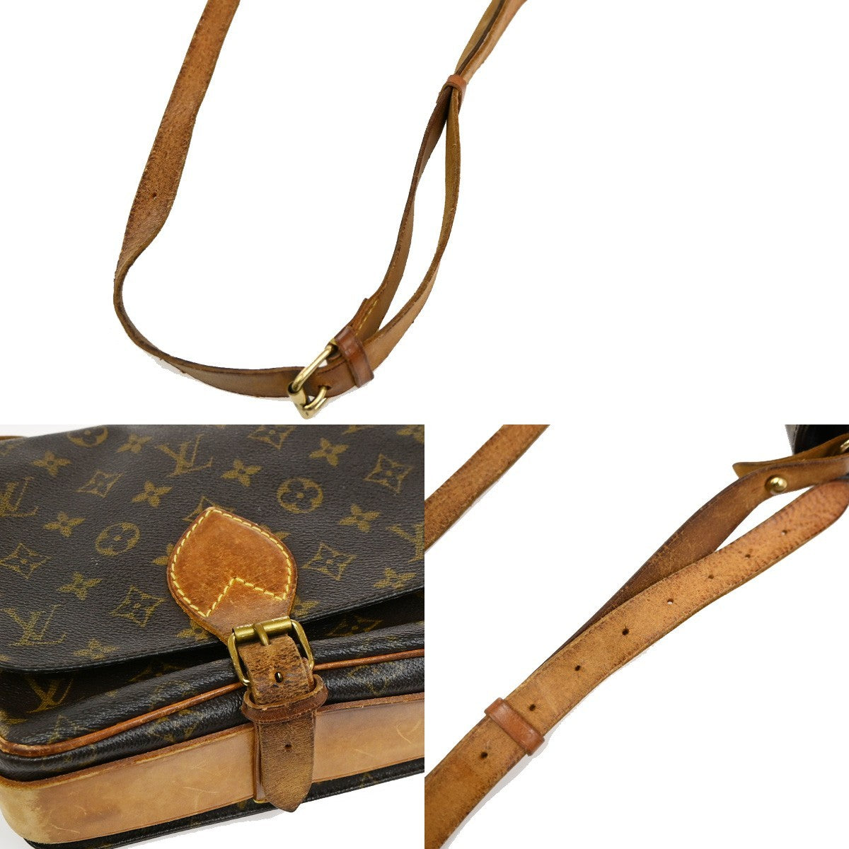 LOUIS VUITTON Cartouchiere MM Shoulder Bag Monogram Leather Brown M51253 69KB815