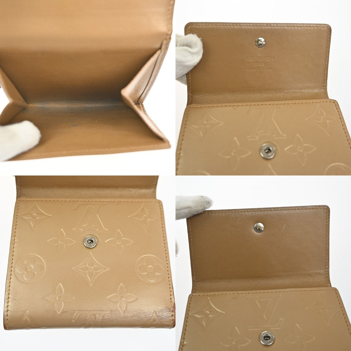 LOUIS VUITTON Porte Monnaie Billets Wallet Monogram Mat Gold BE M65117 67KD037