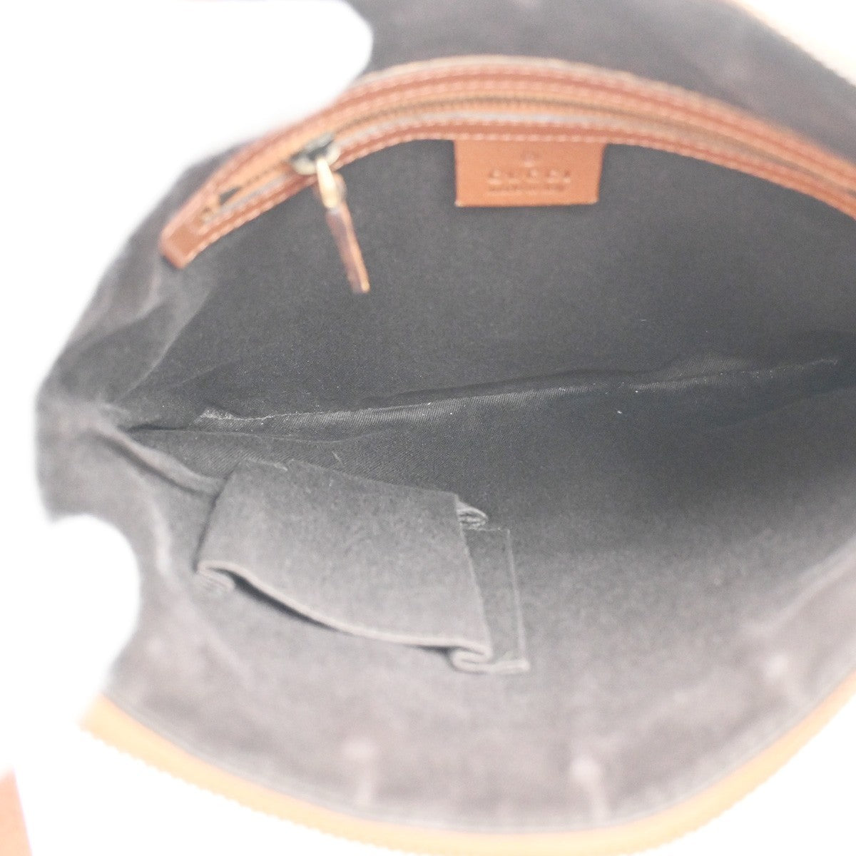 GUCCI Nailhead GG Pattern Shoulder Bag Canvas Leather Brown Orange 70YJ155