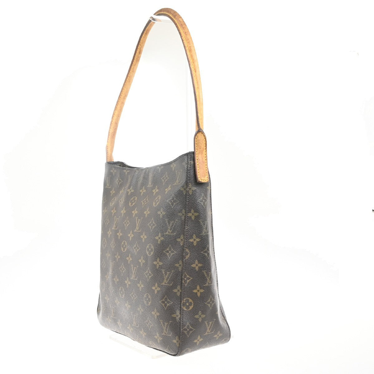 LOUIS VUITTON Logo Looping GM Shoulder Bag Monogram Leather Brown M51145 31MA310