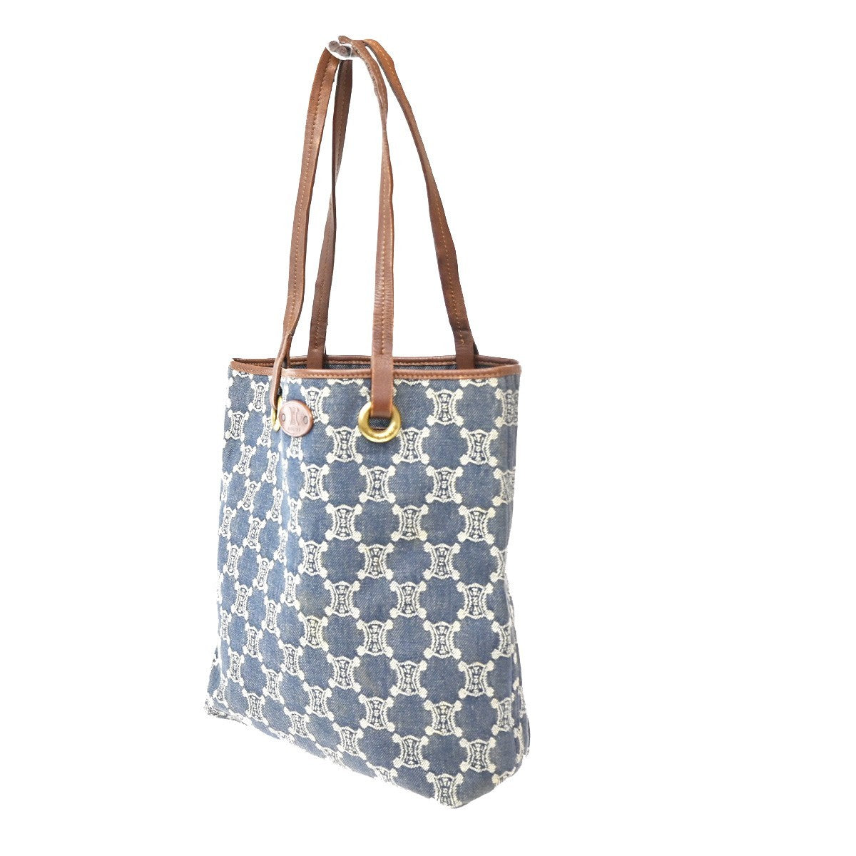 CELINE Logo Macadam Pattern Shoulder Bag Canvas Leather NY BN GHW Italy 66CA534