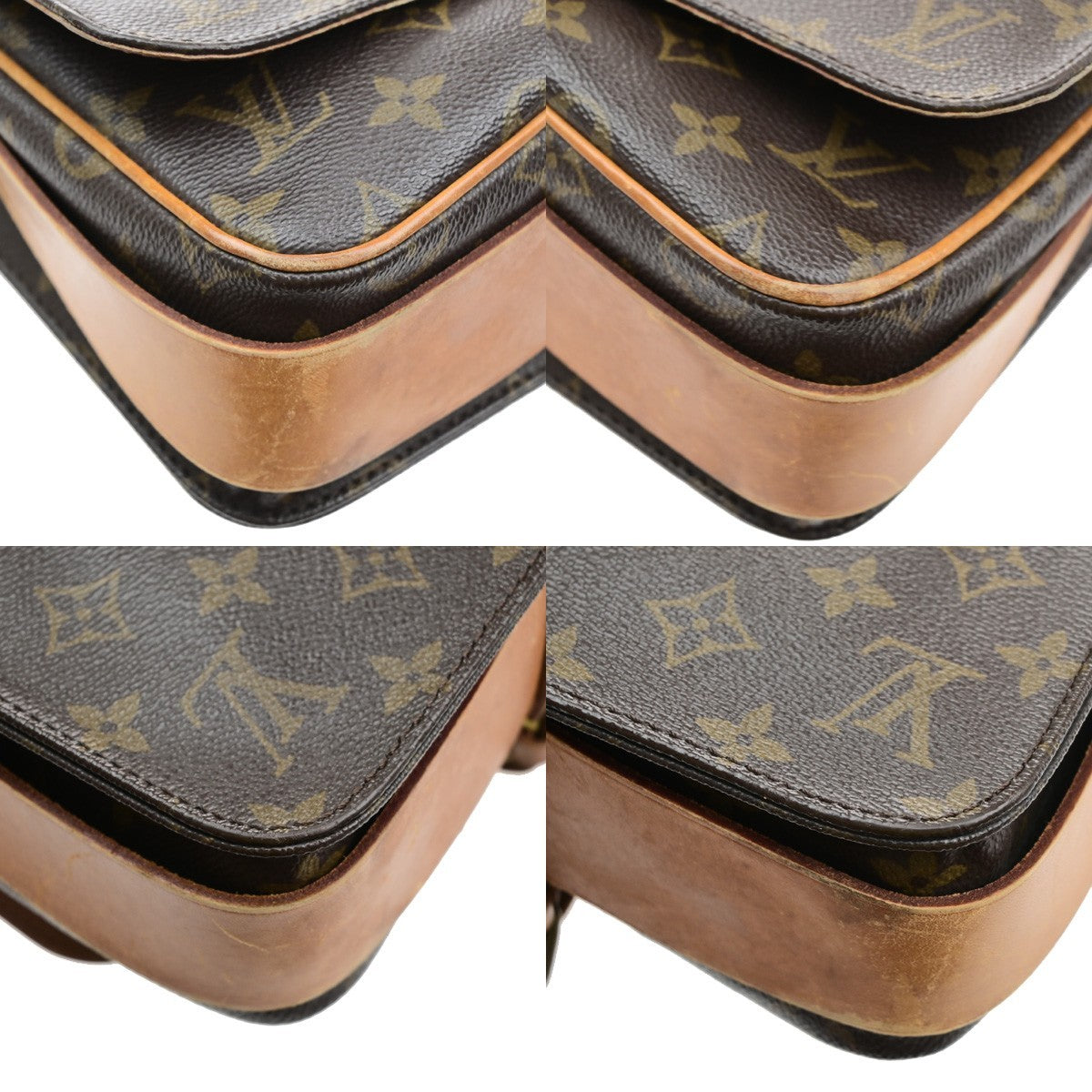 LOUIS VUITTON Cartouchiere MM Shoulder Bag Monogram Leather Brown M51253 82YJ225