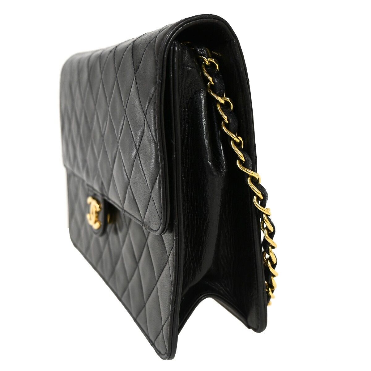 CHANEL CC Matelasse 25 Chain Shoulder Bag Leather Black GHW Vintage 880RJ063