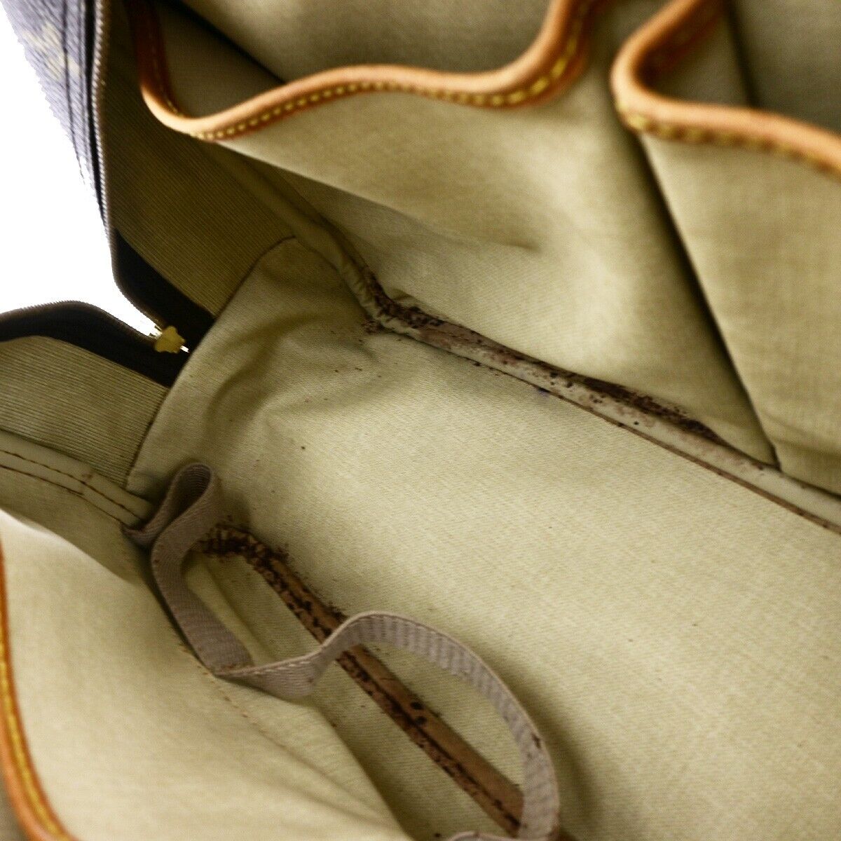 LOUIS VUITTON LV Logo Deauville Hand Bag Monogram Leather Brown M47270 61EC992