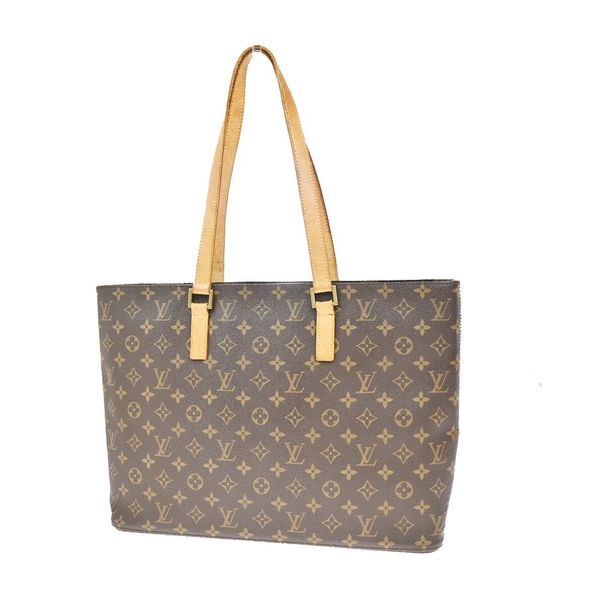 LOUIS VUITTON Logo Luco Shoulder Tote Bag Monogram Leather Brown M51155 31EE211