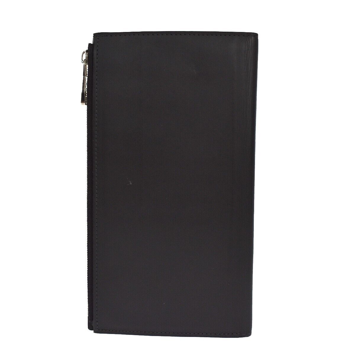 LOUIS VUITTON V line Zip Long ZBifold Wallet Leather Black Blue M61251 61SH086