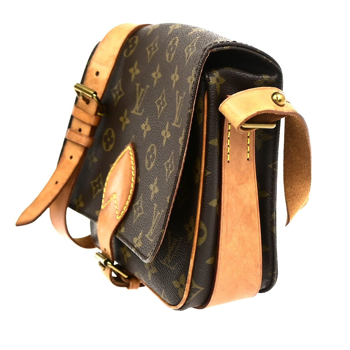 LOUIS VUITTON Cartouchiere MM Shoulder Bag Monogram Leather Brown M51253 83CB039
