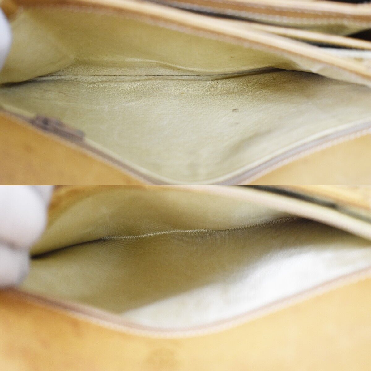 GUCCI Logo GG Pattern Shoulder Bag Leather Brown Gold Made In Italy 68YC146