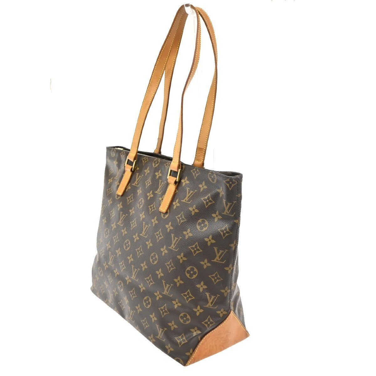 LOUIS VUITTON Cabas Mezzo Shoulder Bag Monogram Leather Brown M51151 83KC316