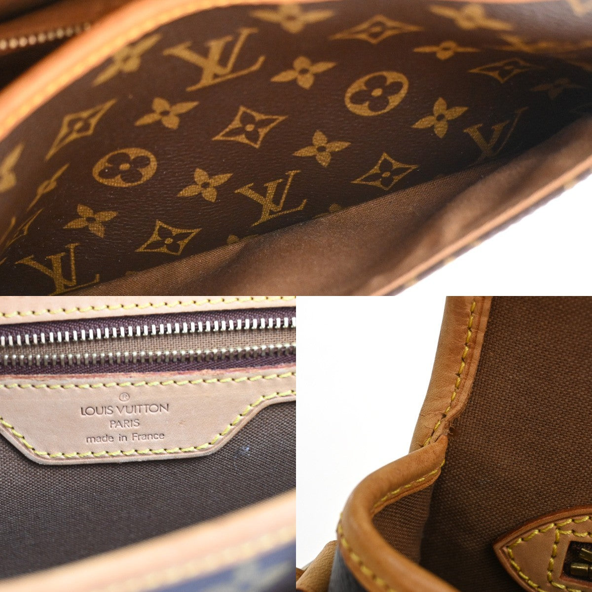 LOUIS VUITTON Sologne Shoulder Bag Monogram Leather Brown France M42250 93YJ062
