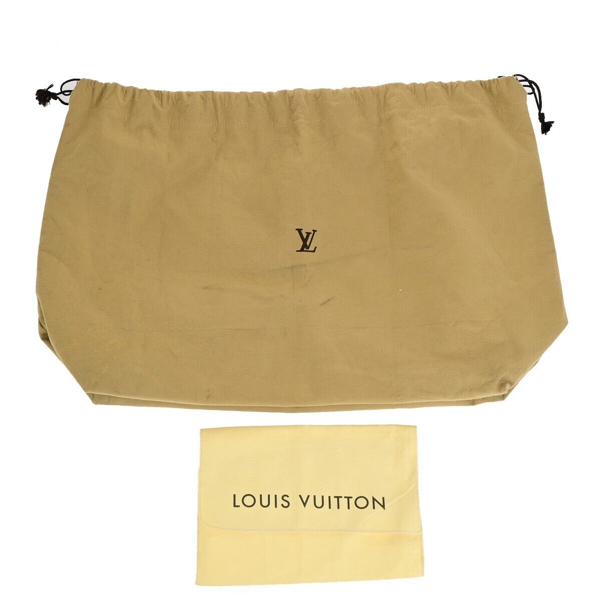 LOUIS VUITTON Logo 10 Set Dust Bag Drawstring Canvas Cotton Beige Brown 09EB737