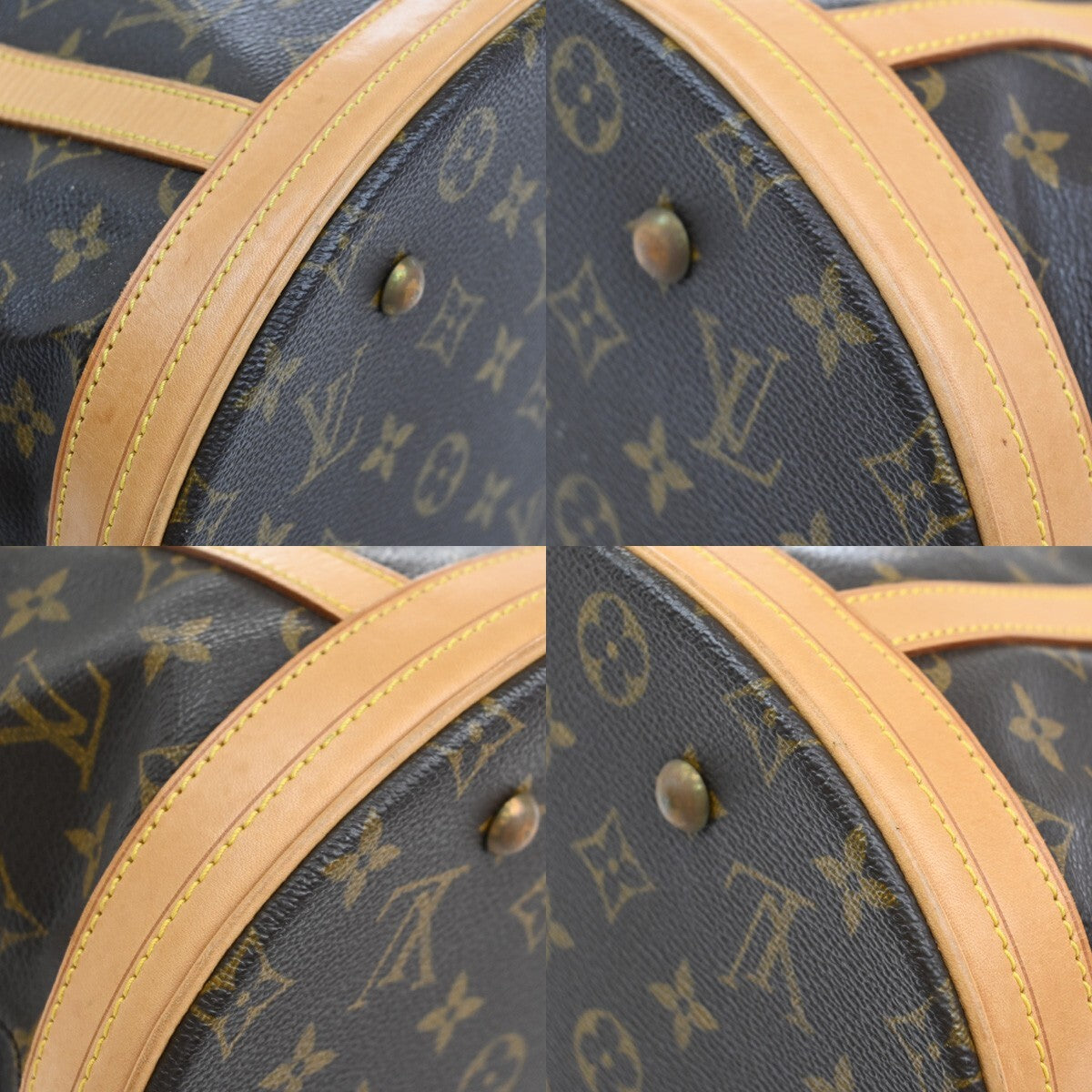 LOUIS VUITTON BUCKET GM Shoulder Tote Bag Monogram Leather Brown M42236 33EF194