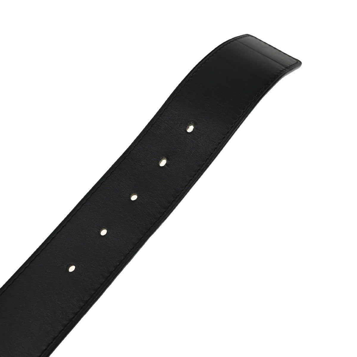 LOUIS VUITTON Logo Ceinture Jeans Belt Leather Black Silver Spain M6812 36KB399