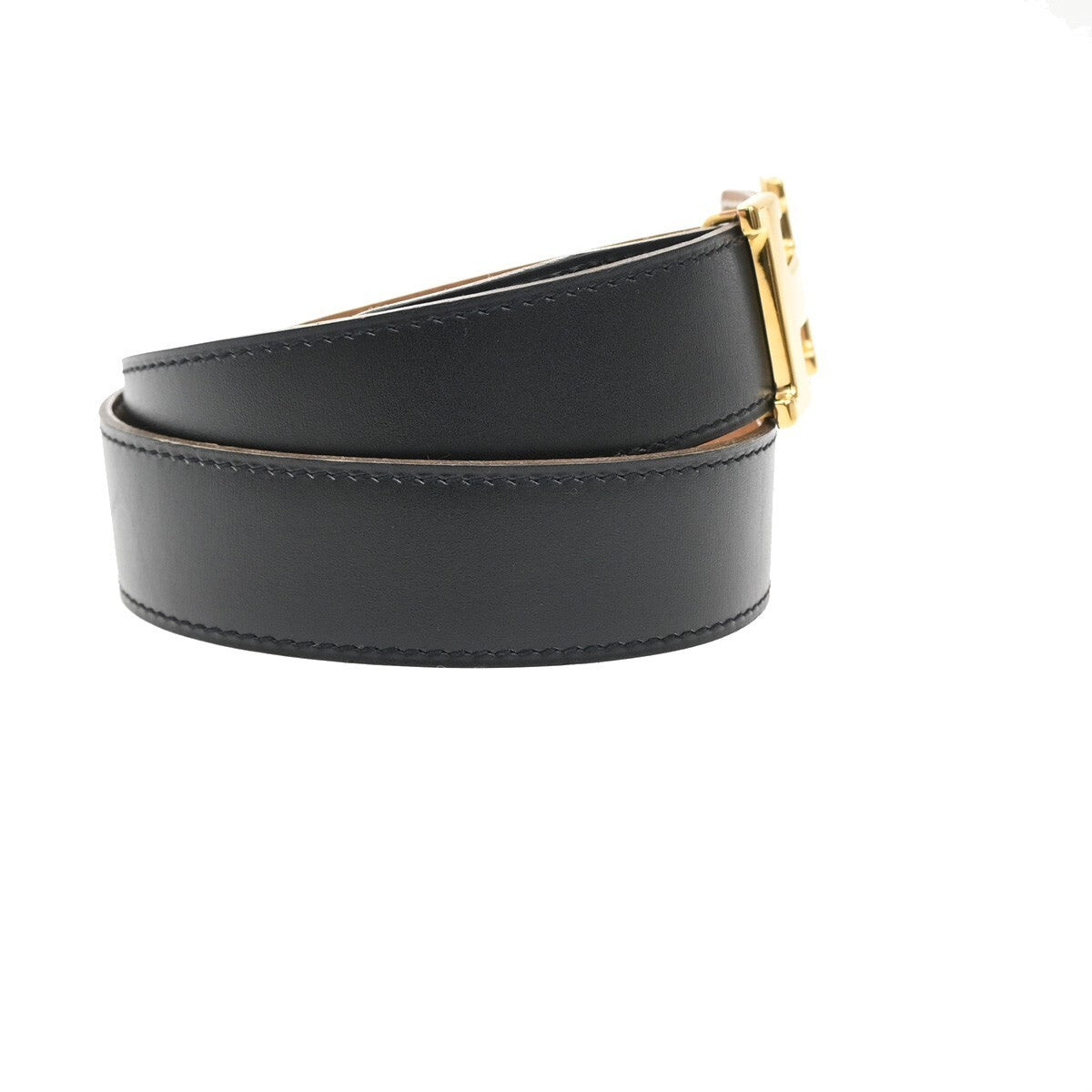 HERMES Constance H Logo Reversible Buckle Belt Leather Size 70 BK BN GHW 70RL196