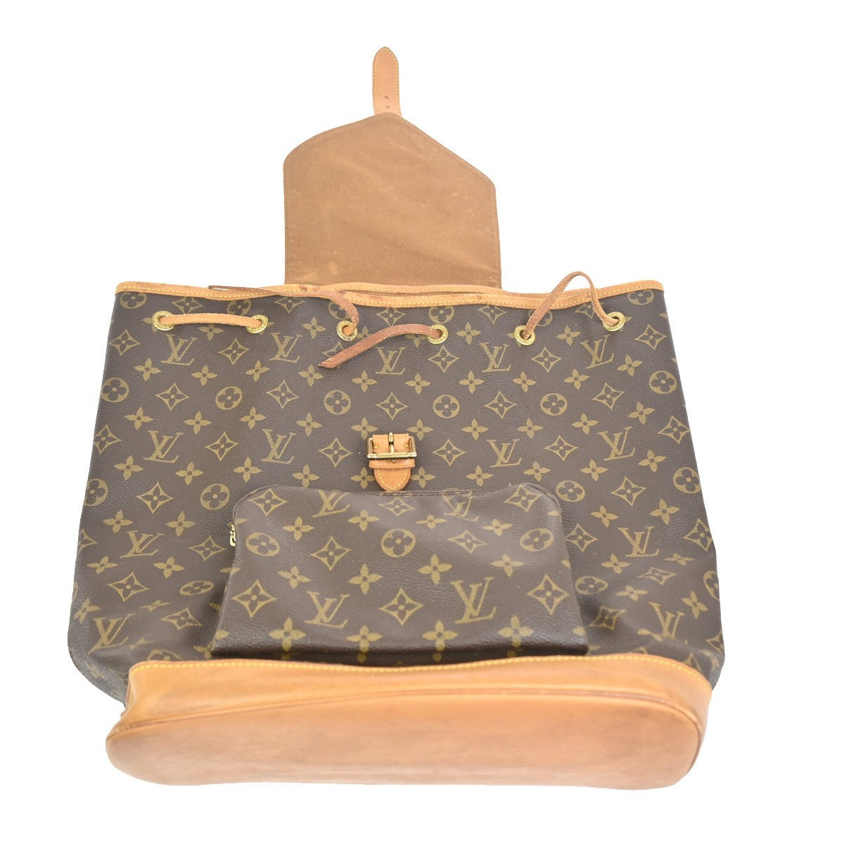 LOUIS VUITTON Montsouris GM Backpack Bag Monogram Leather Brown M51135 96KC794