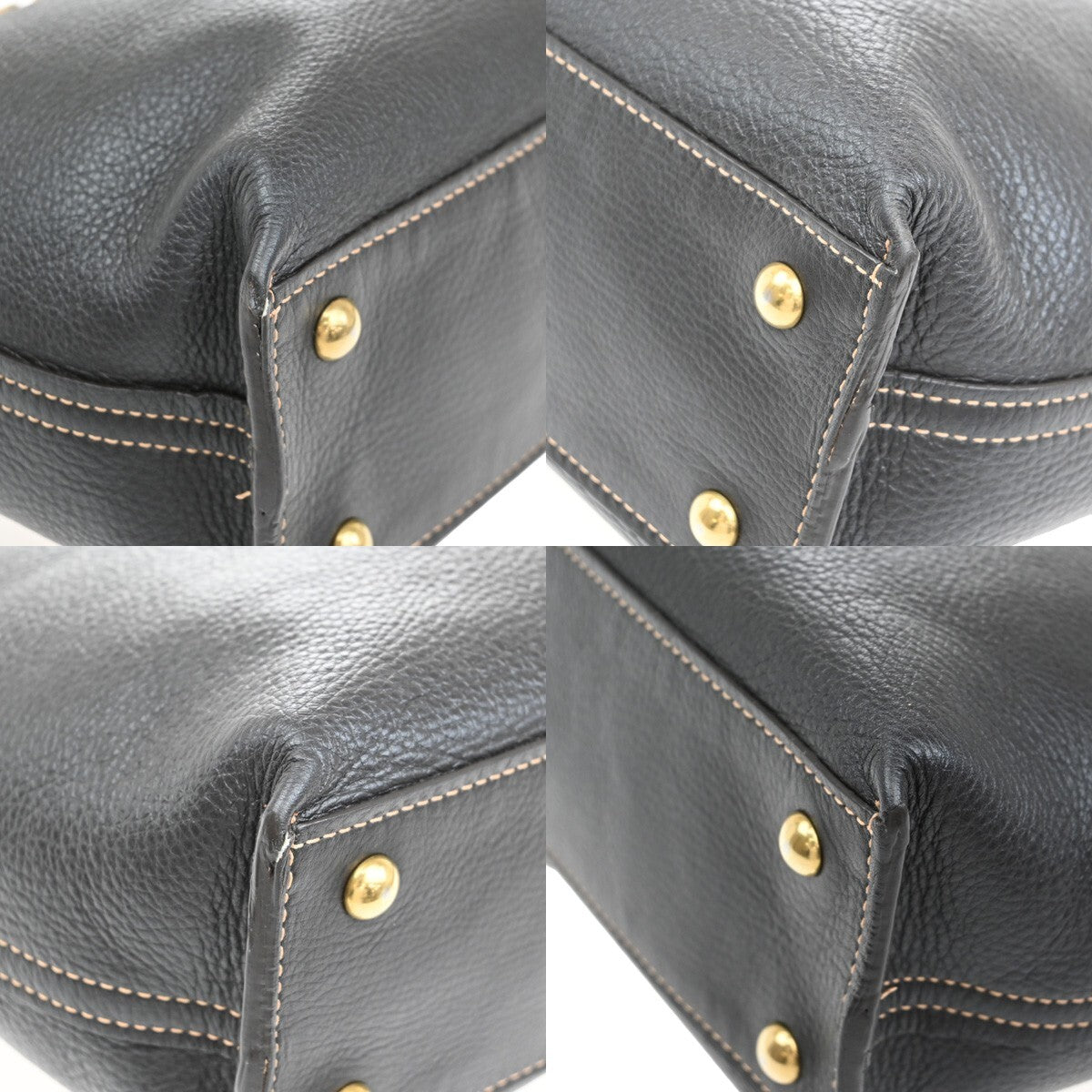 YVES SAINT LAURENT Neo Reversible Shoulder Bag Leather Beige Black 82EE333