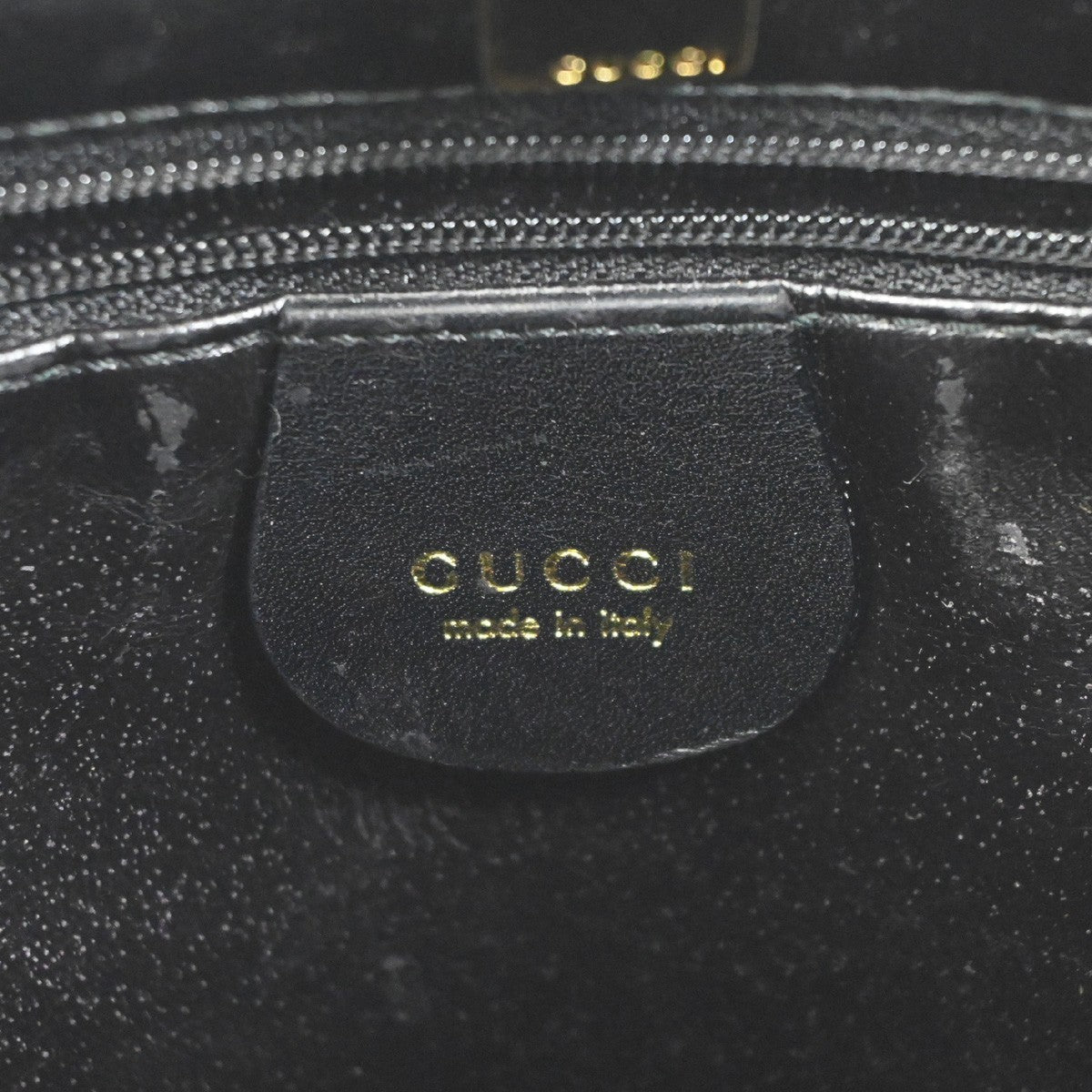 GUCCI Logo Shoulder Hobo Bag Leather Black GHW Italy 60YH905