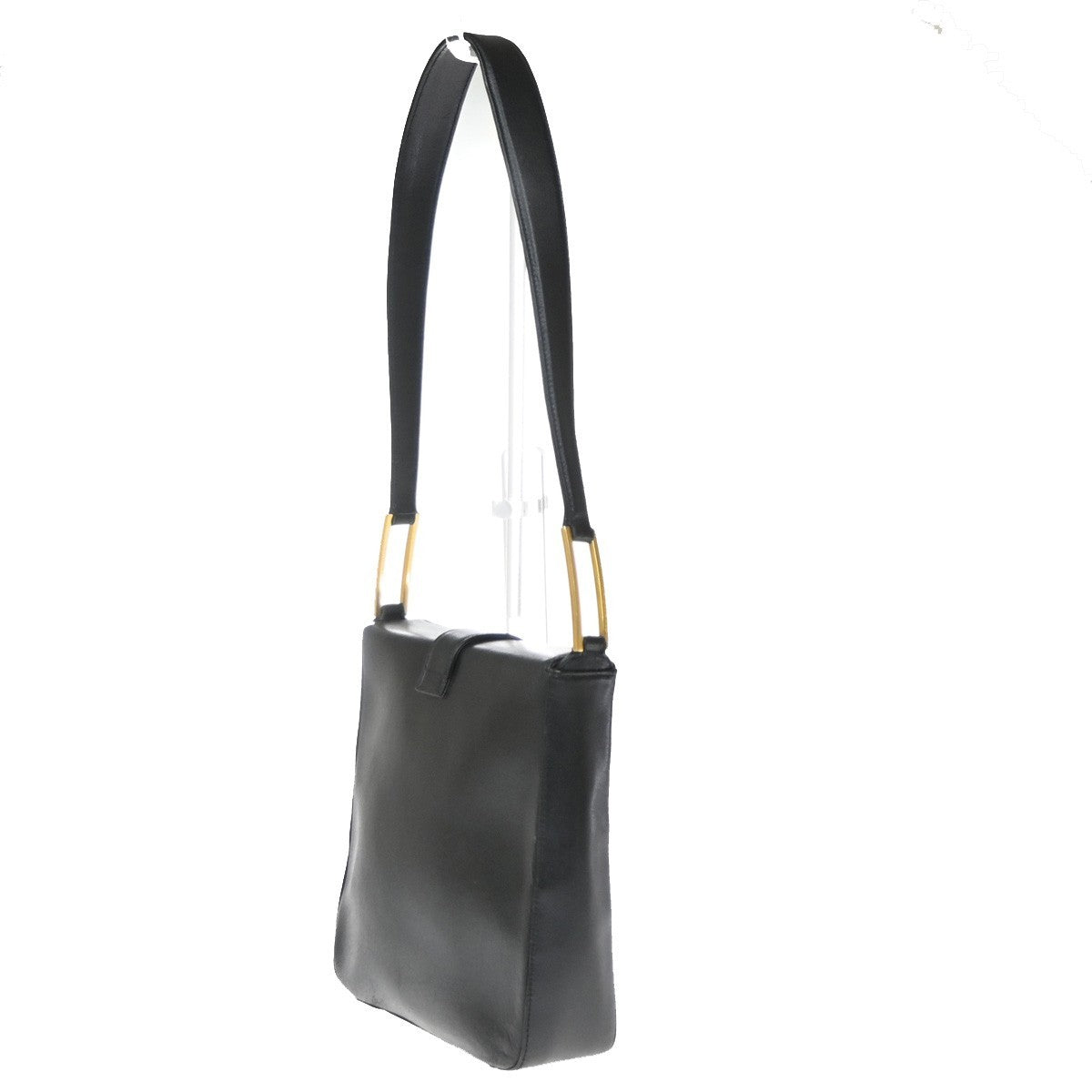 GIVENCHY Logo Shoulder Hand Bag Leather Black GHW Italy 07CA934