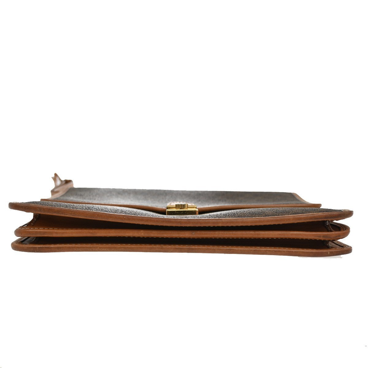 CELINE Logo Macadam Pattern Clutch Hand Bag PVC Leather Brown GHW Italy 60TA330