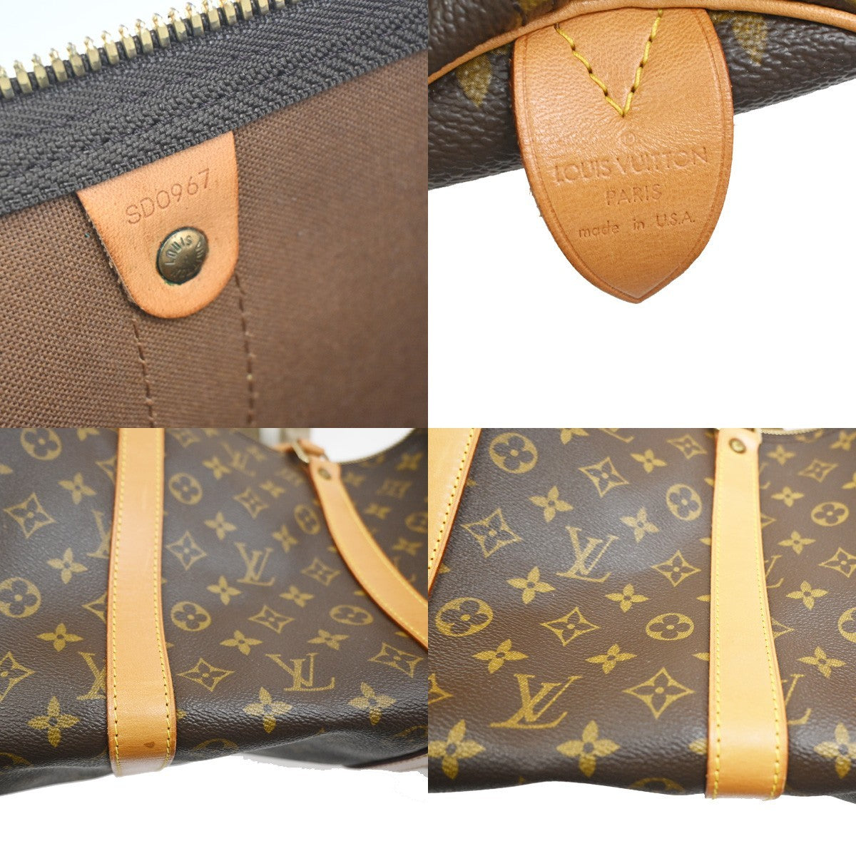 LOUIS VUITTON Keepall 55 Travel Hand Bag Monogram Leather Brown M41424 28RL893