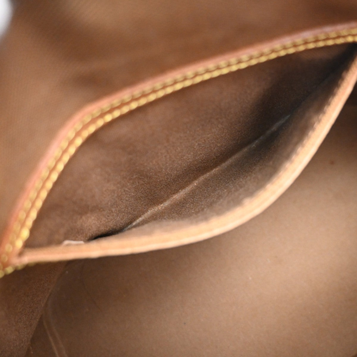 LOUIS VUITTON LV Logo Alma Hand Bag Monogram Leather Brown France M51130 02MA641