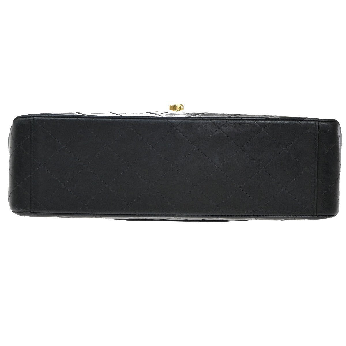 CHANEL Maxi Jumbo Matelasse 34 Chain Shoulder Bag Leather Black Vintage 809RF950