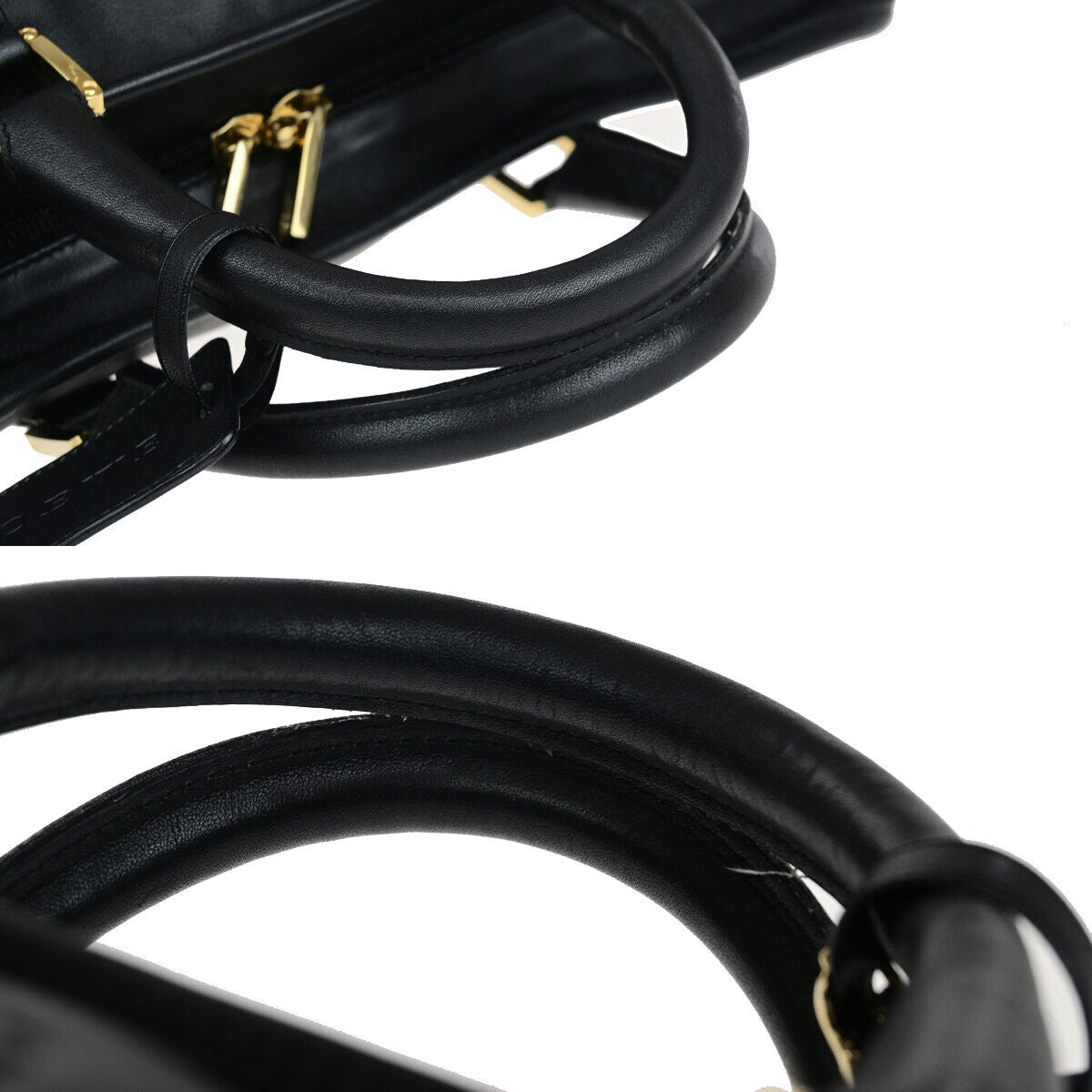 LOEWE AMAZONA 40 Anagram Travel Hand Bad Leather Padlock Black GHW Spain 34YG482