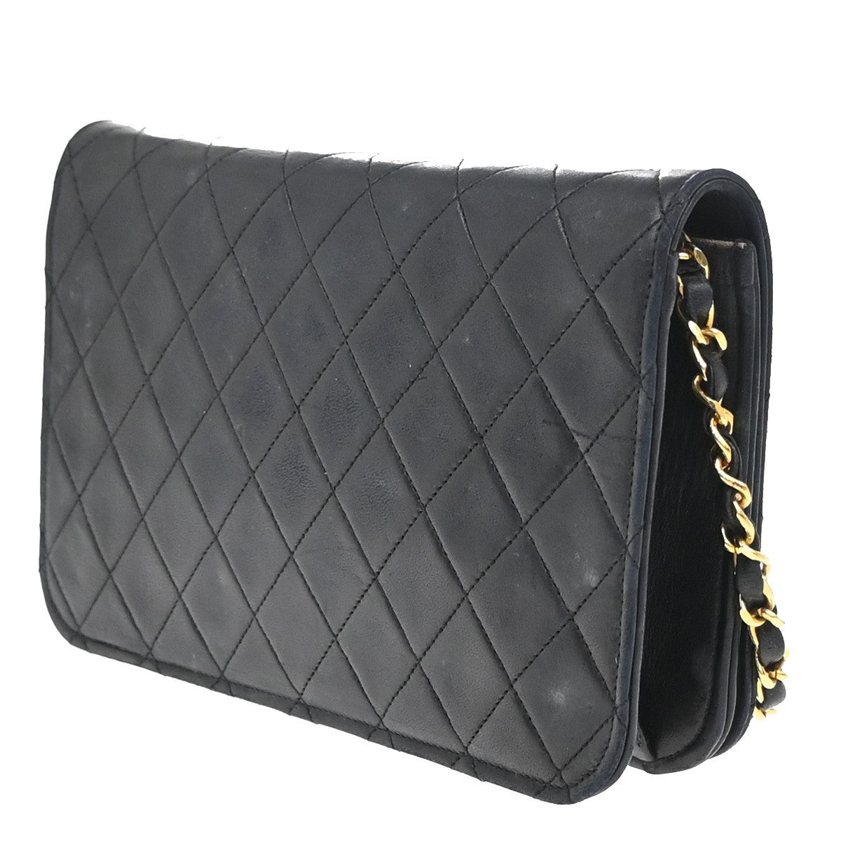 CHANEL CC Matelasse 23 Full Flap Chain Shoulder Bag Leather Black GHW 52RP019