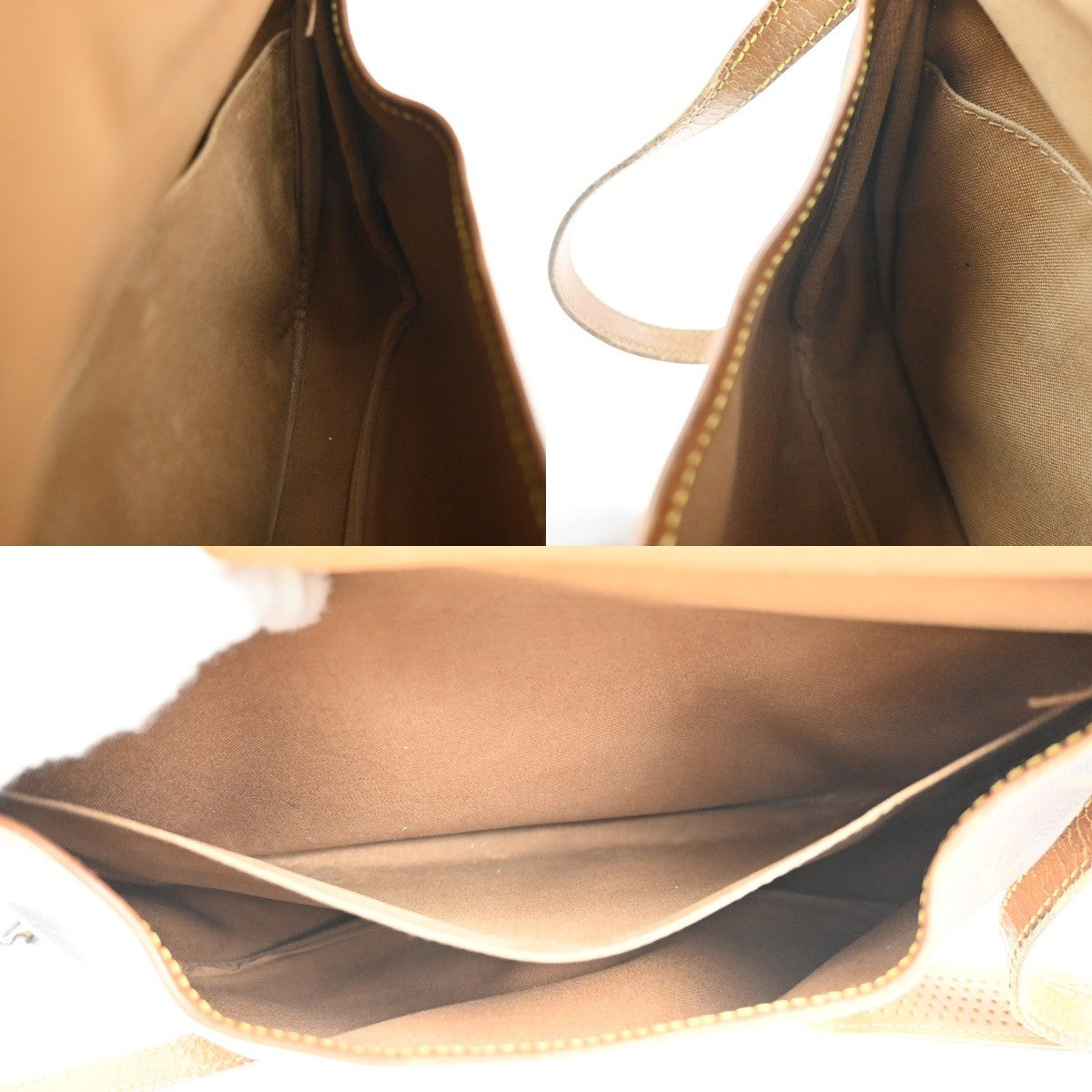LOUIS VUITTON Logo Saumur 30 Shoulder Bag Monogram Leather Brown M42256 86MA434